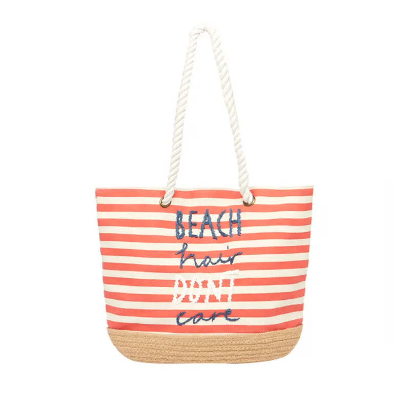 Joules Tenby Canvas Espadrille Bag - White Multi Stripe