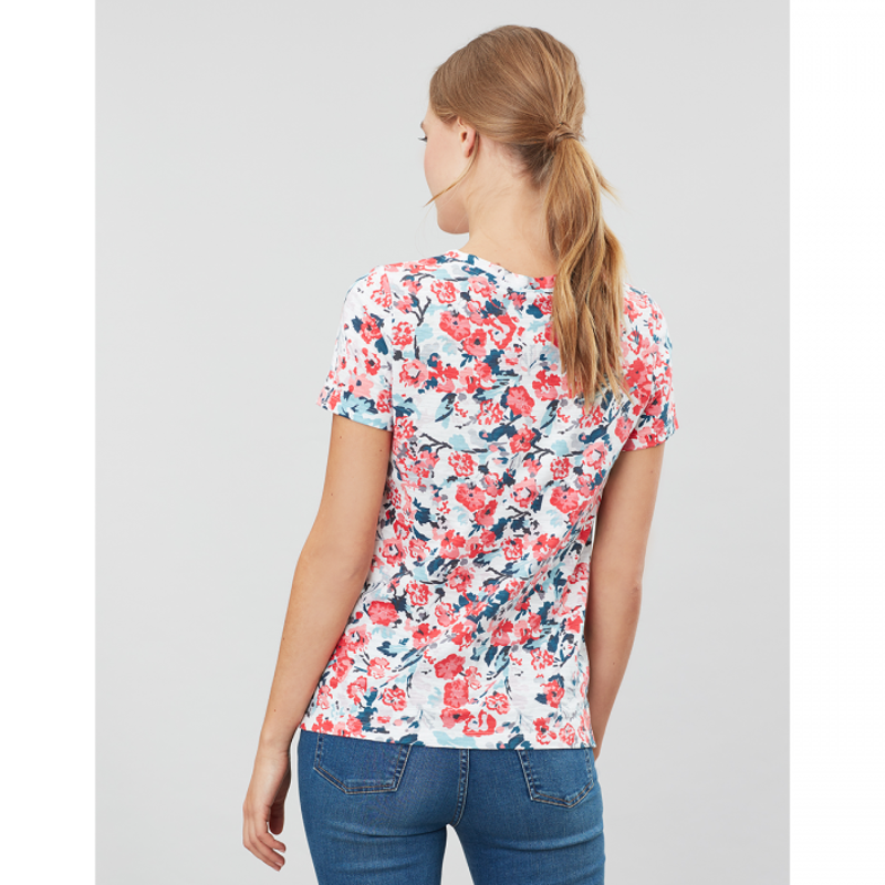 Joules Carley Print Ladies T-Shirt - Cream Floral-1