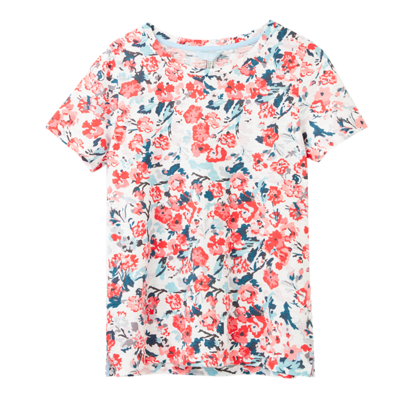 Joules Carley Print Ladies T-Shirt - Cream Floral-2