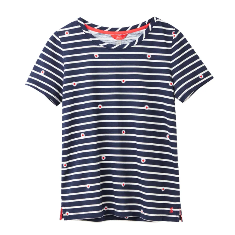 Joules Carley Print Ladies T-Shirt - Daisy Stripe