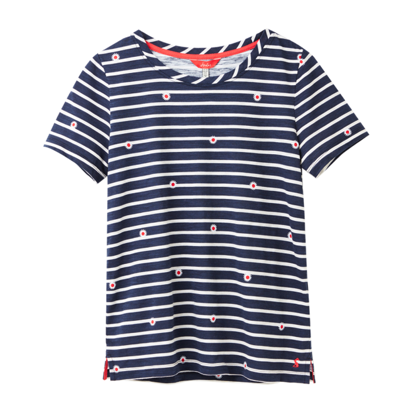 Joules Carley Print Ladies T-Shirt - Daisy Stripe-2
