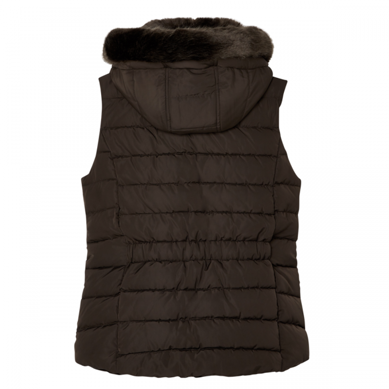 Joules Merrium Gilet With Fur Collar Trim - Metallic Brown-1
