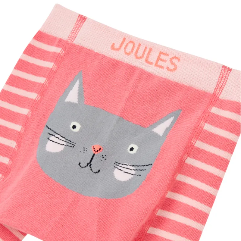 Joules Lively Character Knit Leggings 2 Pack - Cat Rainbow-1