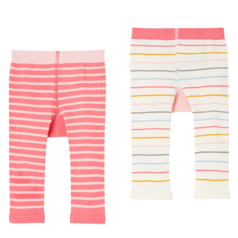 Joules Lively Character Knit Leggings 2 Pack - Cat Rainbow-2