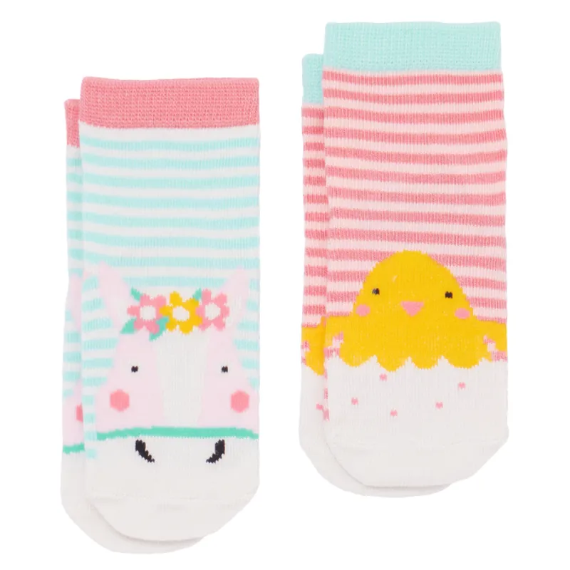 Joules Neat Feet Character Baby Socks 2 Pack - Horse Chick