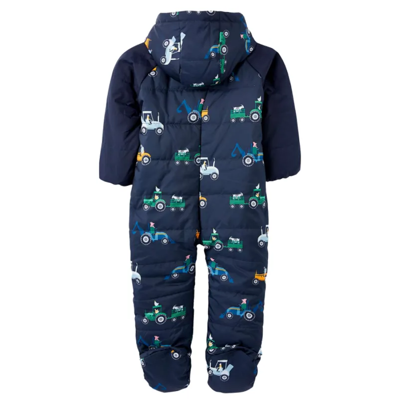 Joules Snuggle Padded Pramsuit - Navy Tractor-1