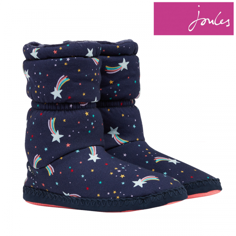 Joules Junior Padabout Slipper Socks - Navy Shooting Star-1
