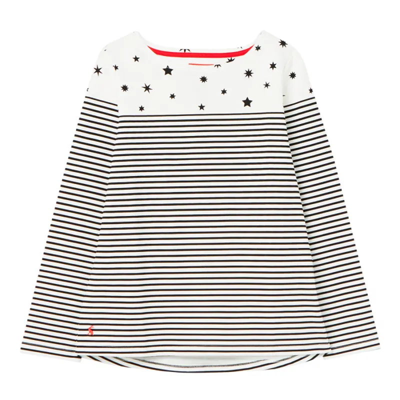 Joules Harbour Print Long Sleeve Jersey Top - Star Stripe