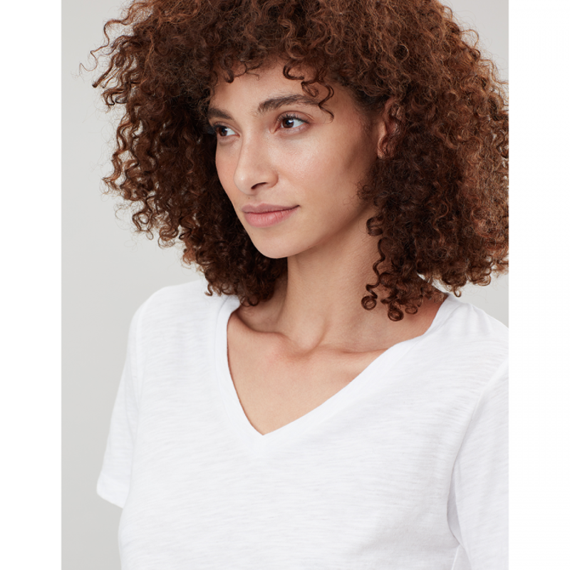 Joules Celina Drapey V Neck Top - Bright White-1