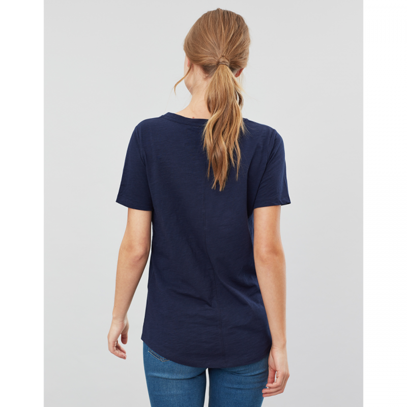 Joules Celina Drapey V Neck Top - French Navy-1