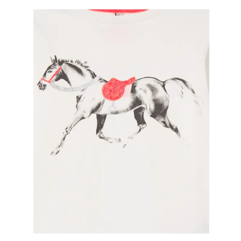 Joules Bessie Screenprint Top - White Horse