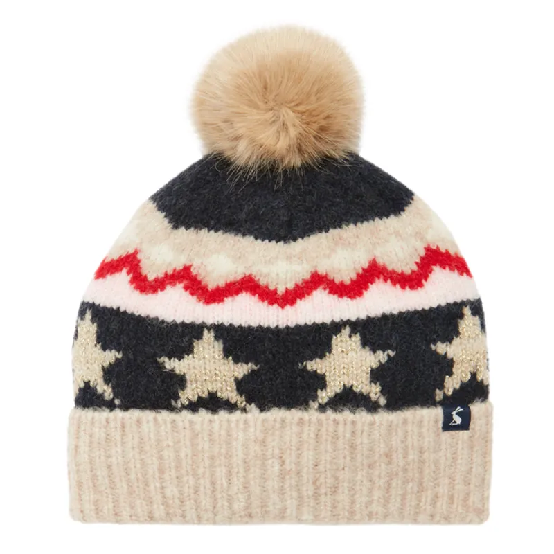 Joules Wilbury Fairisle Hat - Oat Fairisle