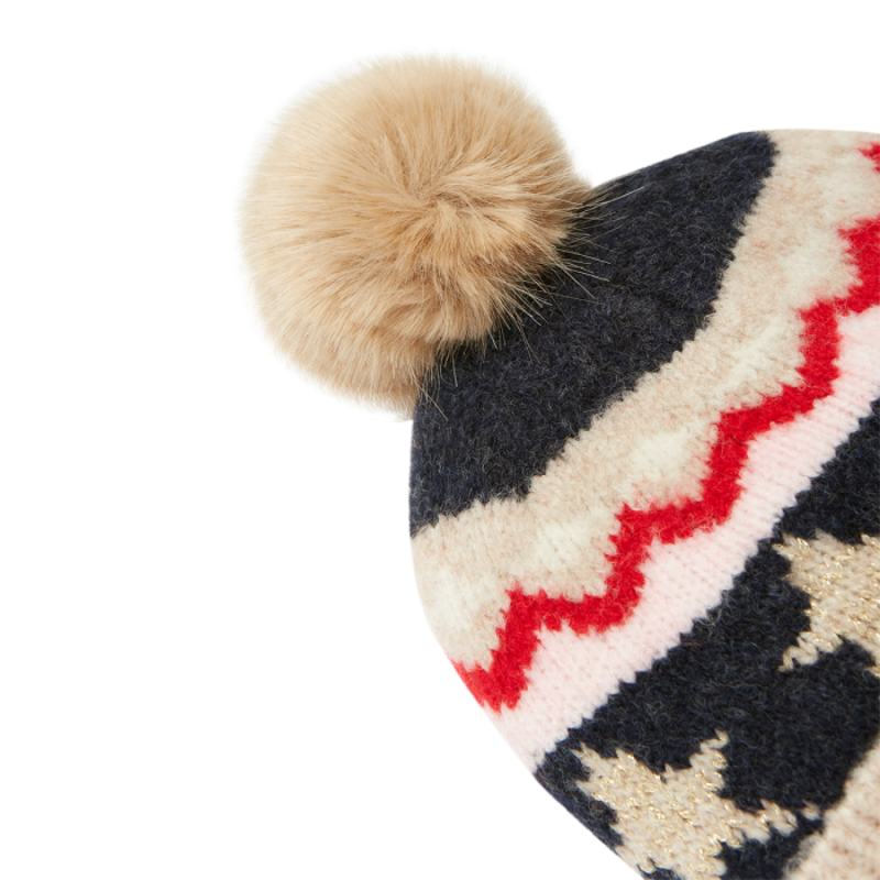 Joules Wilbury Fairisle Hat - Oat Fairisle-1