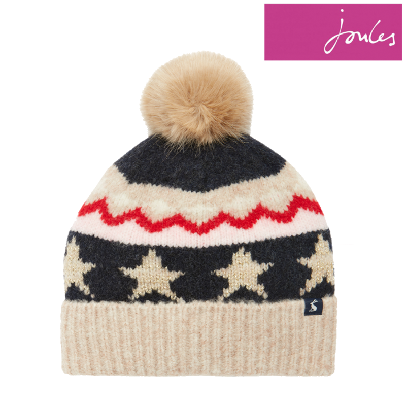 Joules Wilbury Fairisle Hat - Oat Fairisle-3