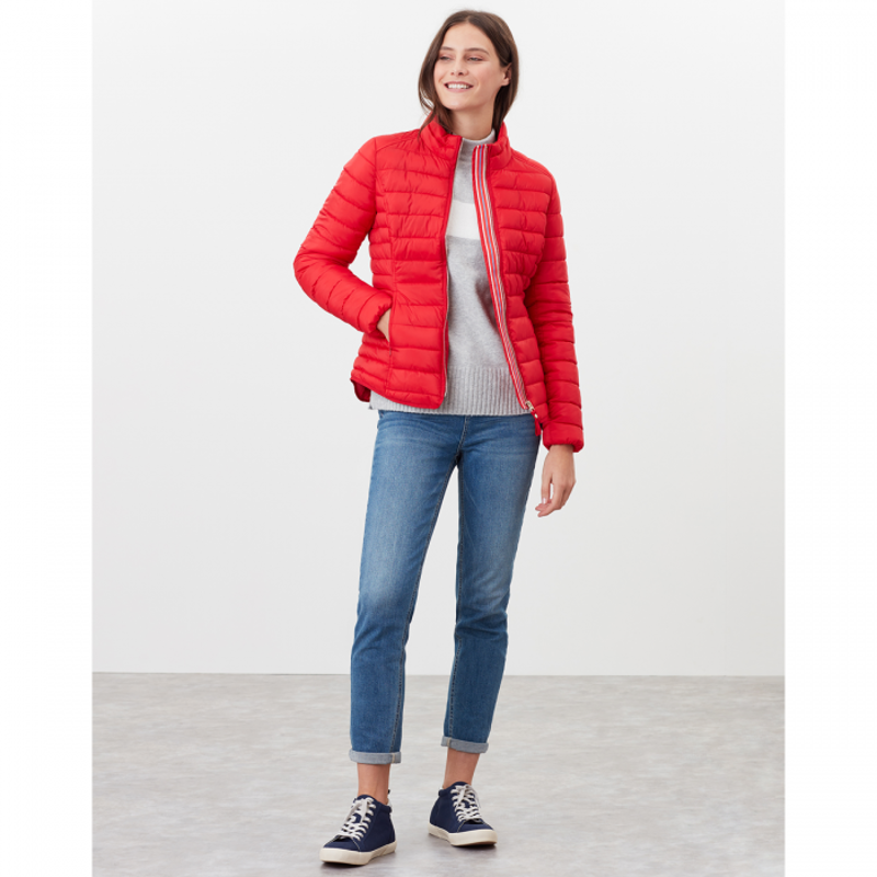Joules Canterbury Short Luxe Puffer Jacket - Red-2