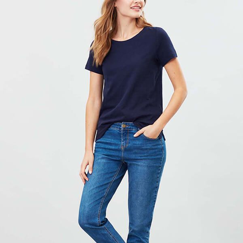 Joules Carley Solid Crew Neck Top - French Navy-1