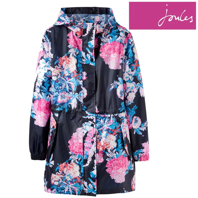 Joules Golightly Ladies Waterproof Packaway Jacket - Navy Cottage Floral