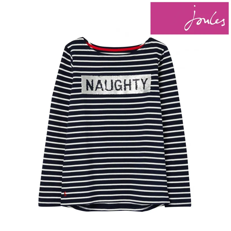 Joules Harbour Luxe Jersey Top - Naughty Nice Stripe