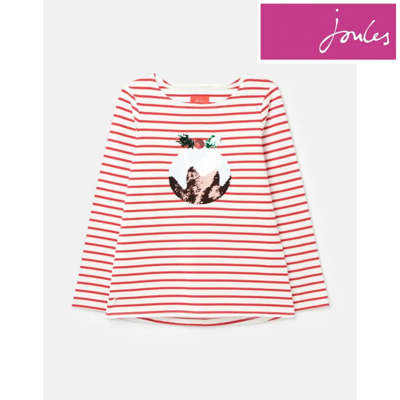 Joules Harbour Luxe Jersey Top - Xmas Pud