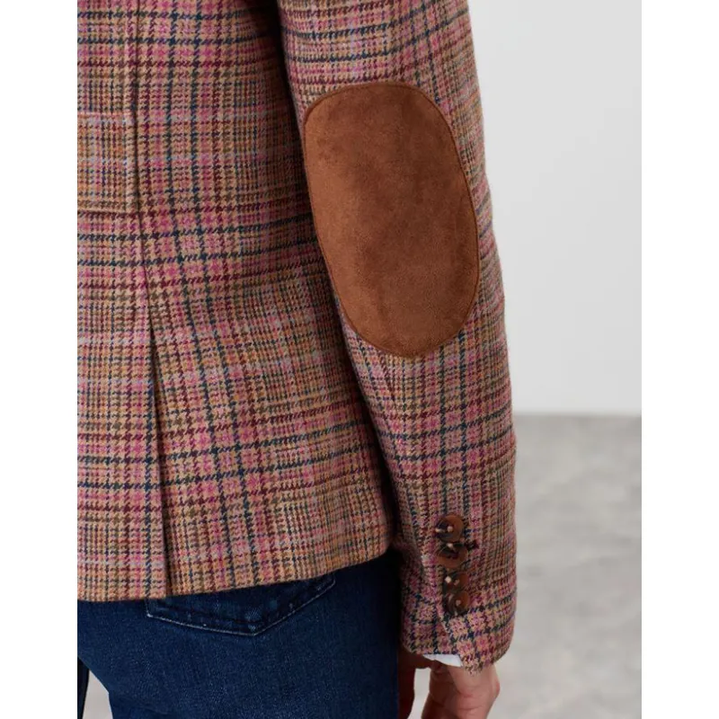 Joules Highcombe Single Breasted Tweed Jacket - Pink Tweed-2
