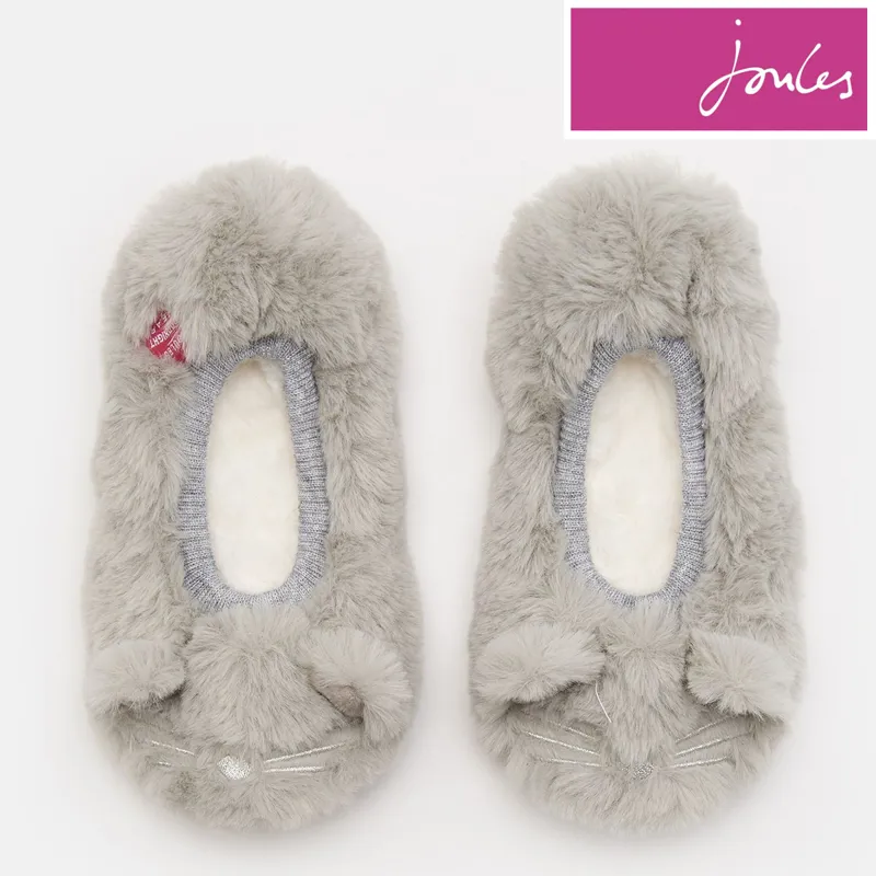 Joules Jnr Pippie Character Ballet Slippers Z - Soft Grey
