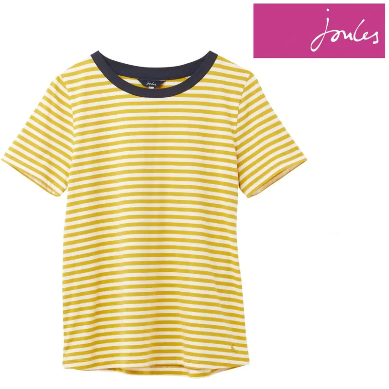 Joules Selma Colour Pop T-Shirt - Antique Gold Stripe