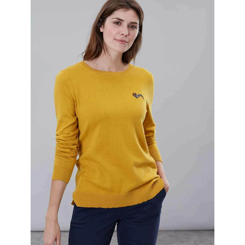 Joules Tina Crew Neck Jumper - Gold Dog-1