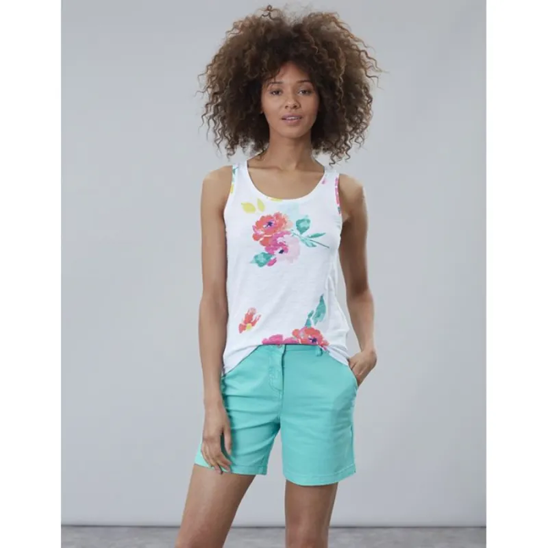 Joules Bo Printed Jersey Vest Top - White Rose