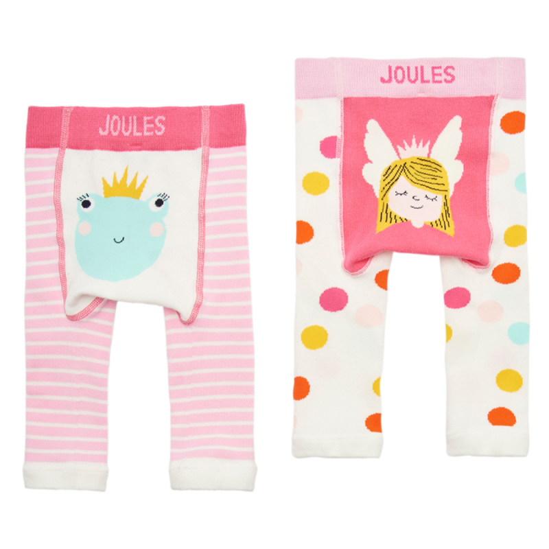 Joules Lively Baby Leggings 2 Pack - Pink Frog Fairy-1