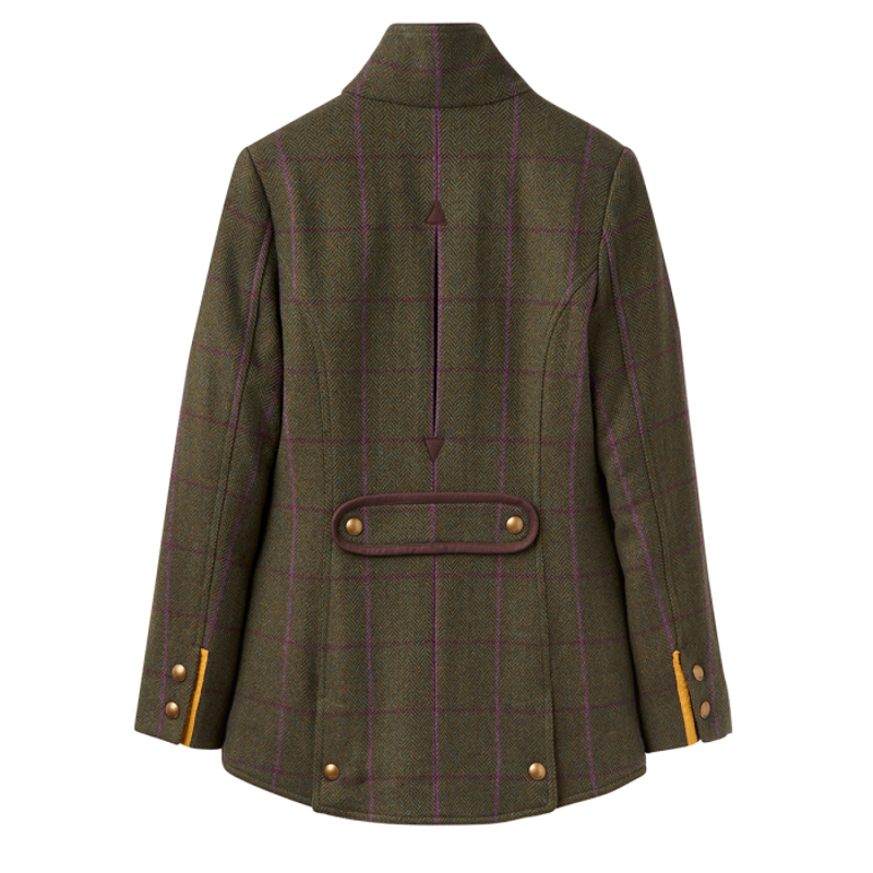 Joules Fieldcoat Ladies Tweed Coat  - Green Check-2