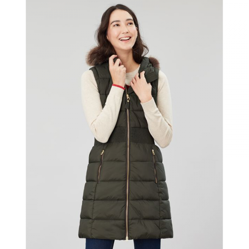 Joules Avebury Longline Padded Gilet - Everglade-1