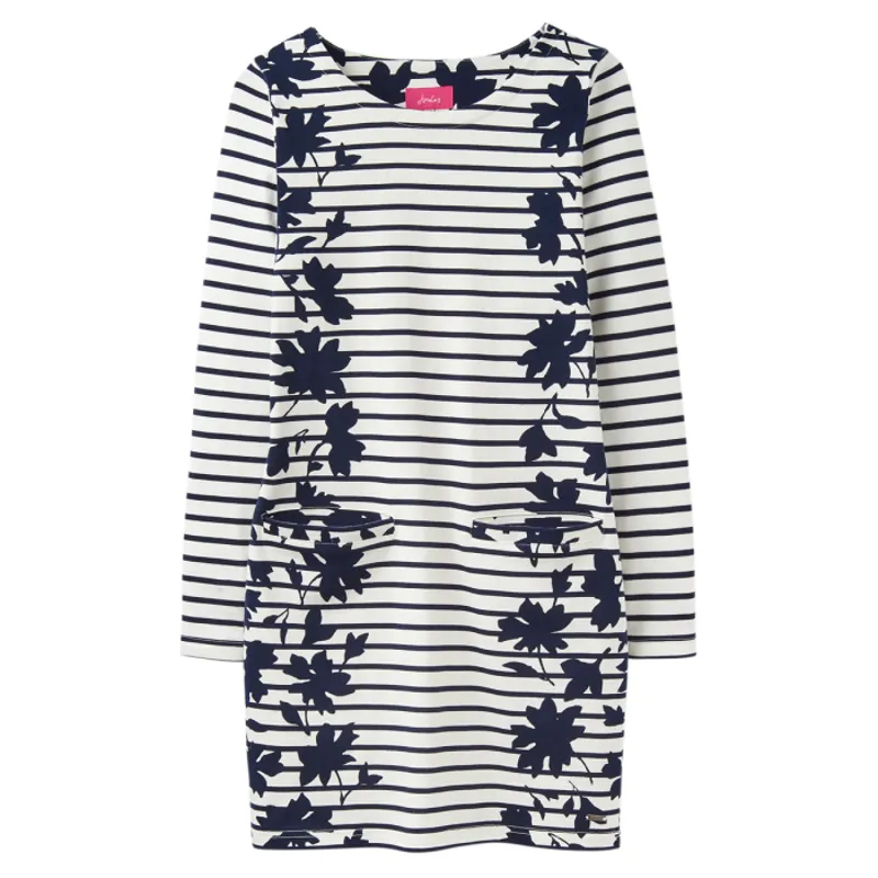 Joules Quinn Ladies Tunic with Pockets - Navy Border Floral