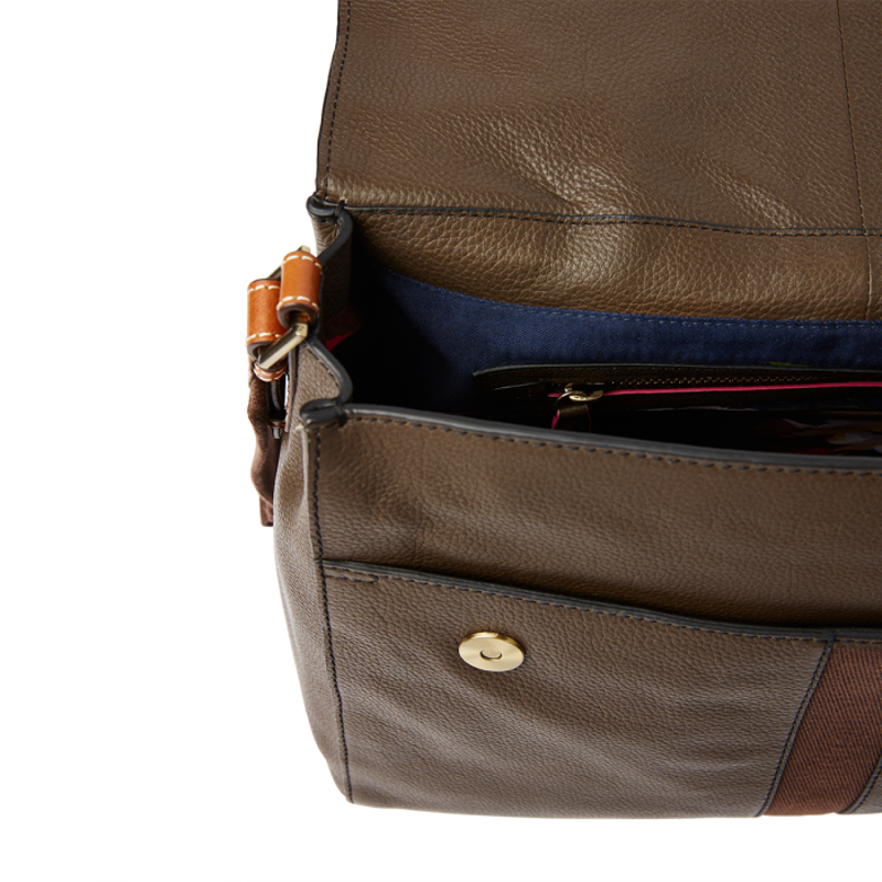 Joules Banbury Carriage Leather Tote Bag - Khaki-1