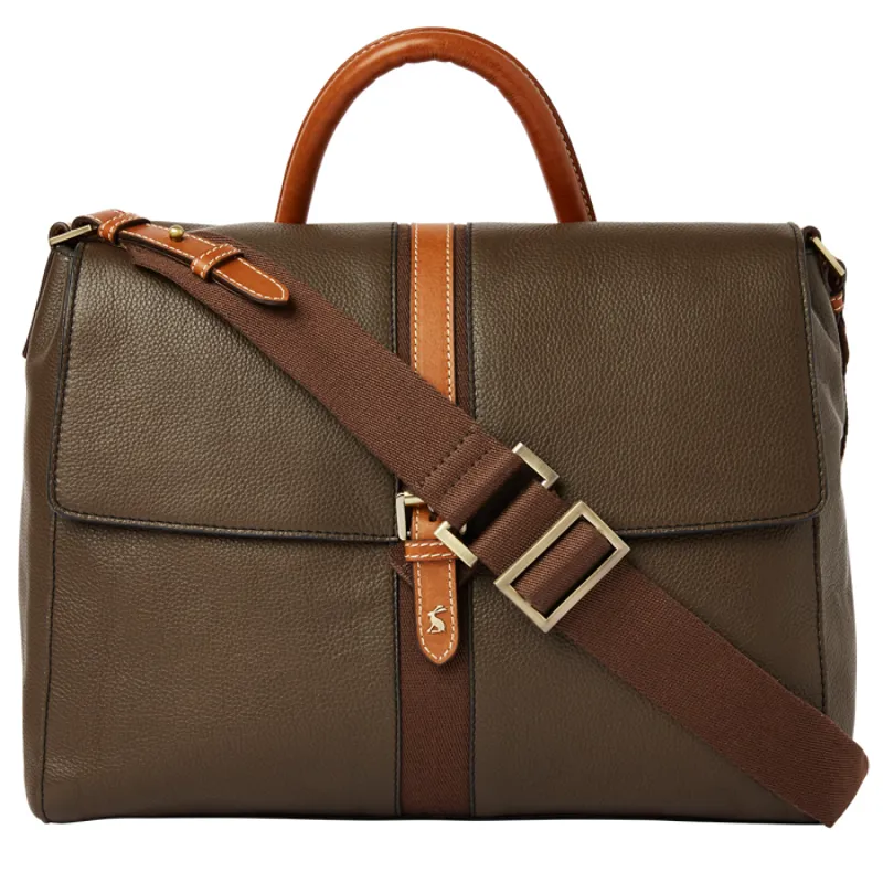 Joules Banbury Carriage Leather Tote Bag - Khaki