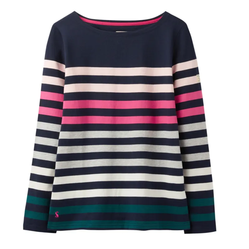 Joules Harbour Ladies Jersey Top - Navy Multi Stripe