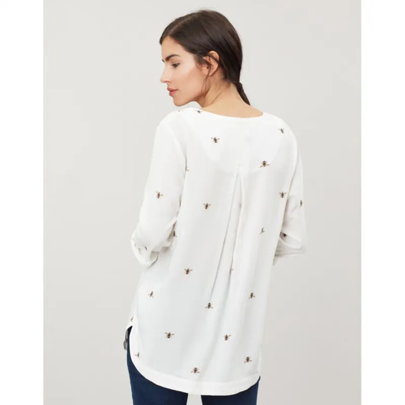 Joules Rosamund Woven Top - Cream Bee