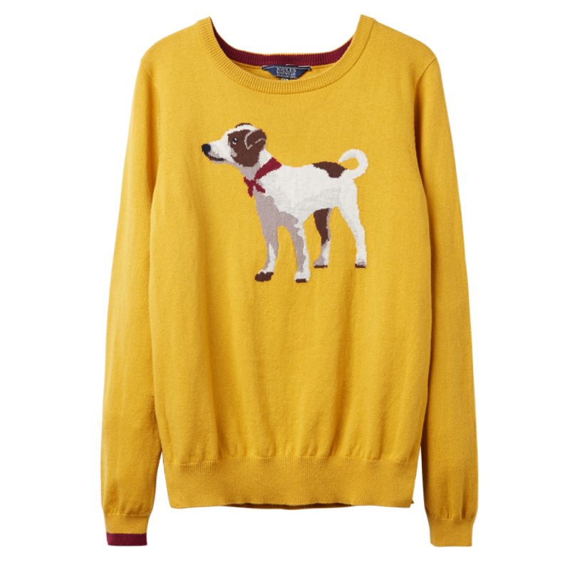Joules Miranda Ladies Crew Neck Jumper - Gold Terrier-2