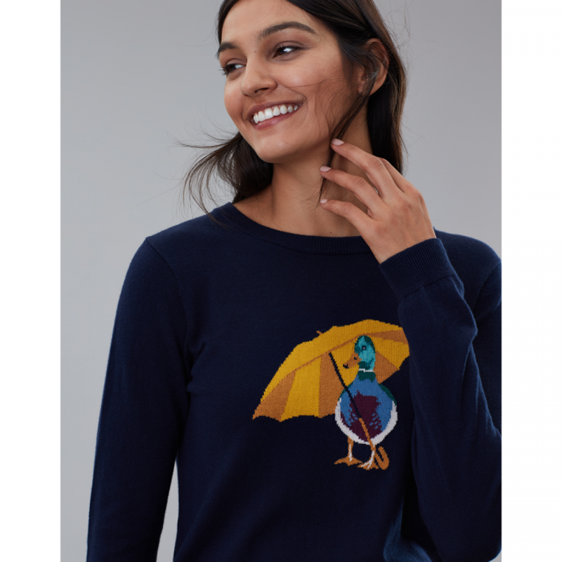 Joules Miranda Ladies Crew Neck Jumper - Navy Duck-1
