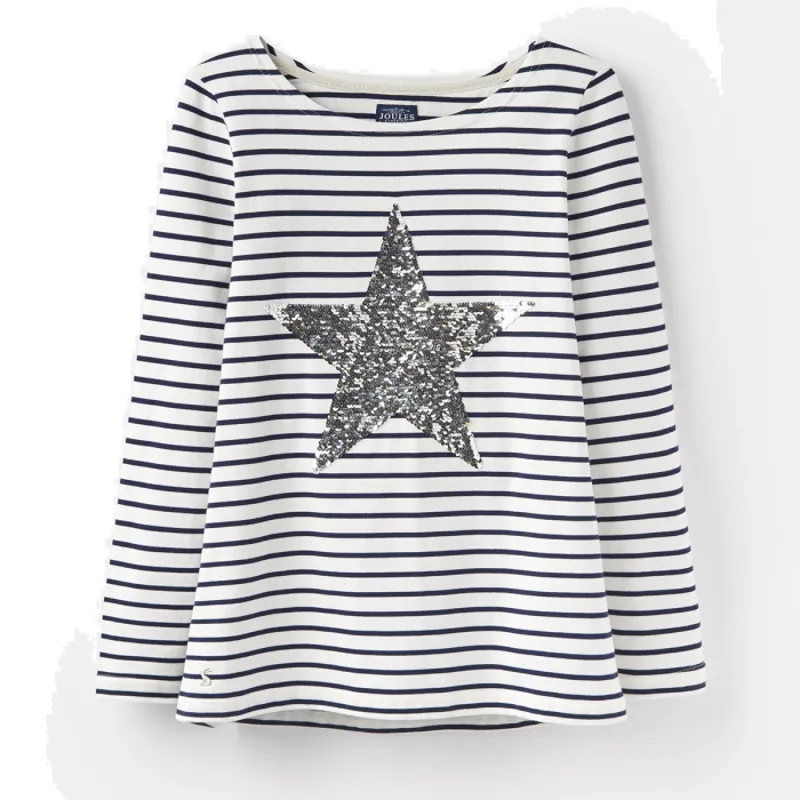 Joules Harbour Luxe Ladies Jersey Top Z - Cream Star Stripe