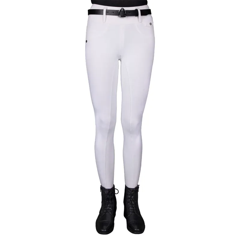 QHP Winter Juliet Full Grip Riding Tights - White