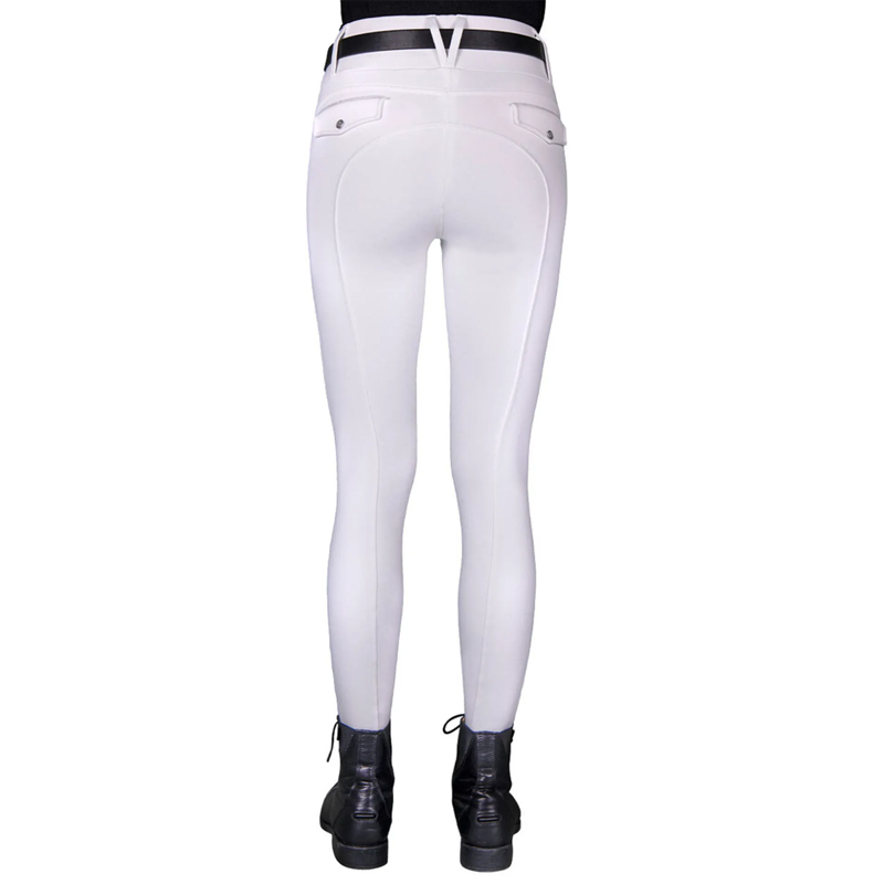 QHP Winter Juliet Full Grip Riding Tights - White-1