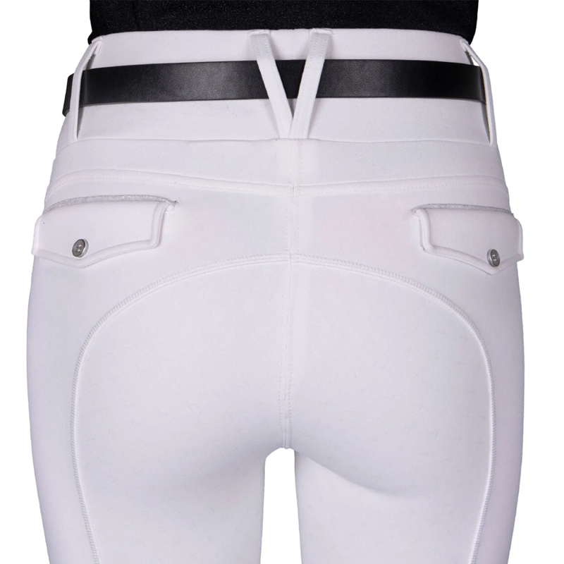 QHP Winter Juliet Full Grip Riding Tights - White-2
