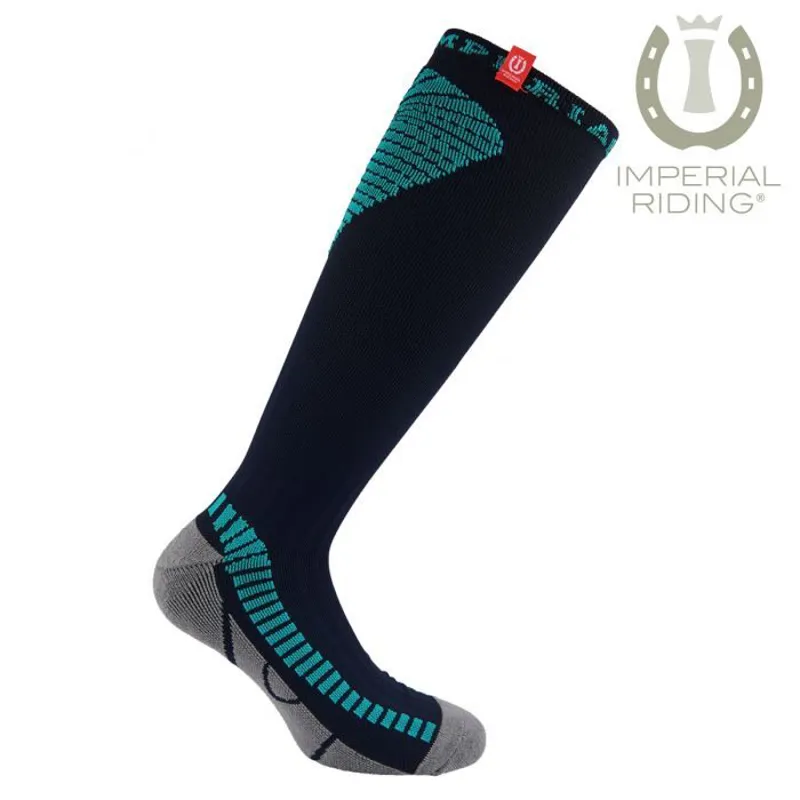 Imperial Riding Jumper Socks - Navy/Jade Green