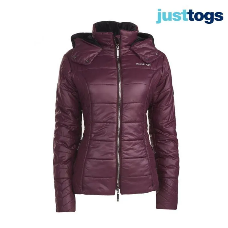 Just Togs Broadway Ladies Quilted Jacket - Plum-1