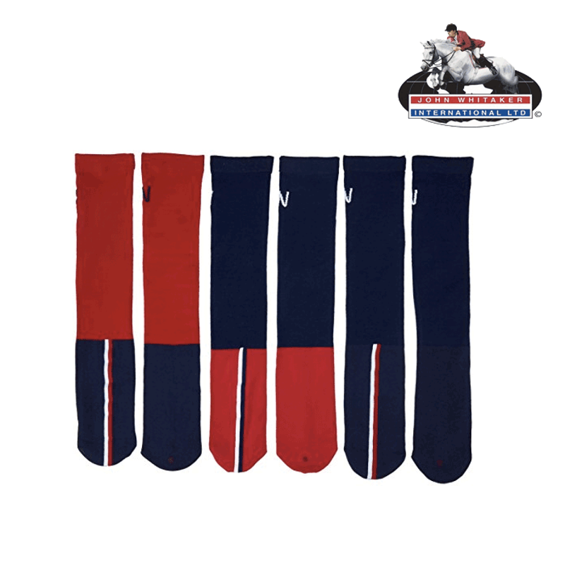 John Whitaker Performance Socks 3 Pack - Navy/Red-2