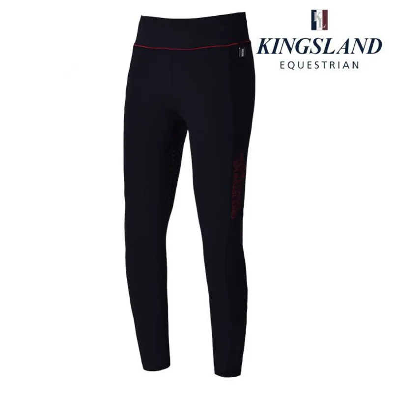 Kingsland KL Kandy Girls Full Grip Riding Tights - Red High Risk