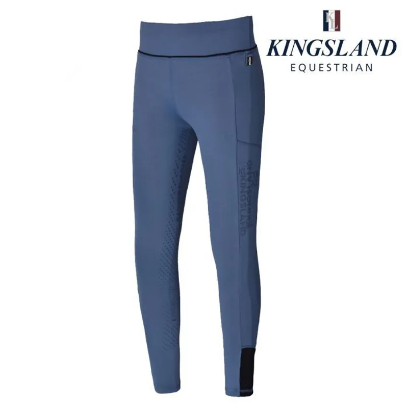 Kingsland KL Kandy Girls Full Grip Riding Tights - Blue China