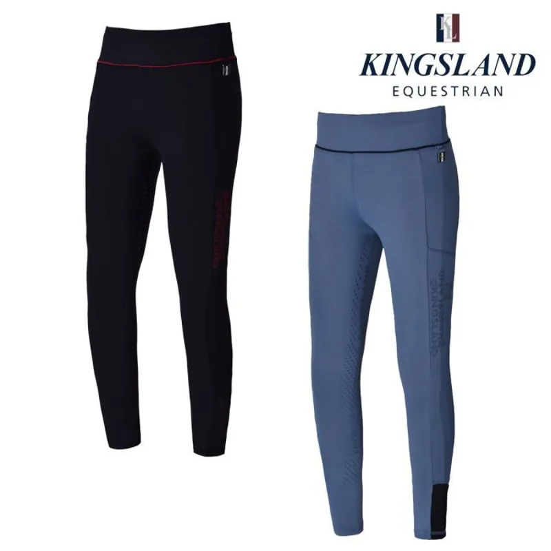 Kingsland KL Kandy Girls Full Grip Riding Tights - Blue China-2