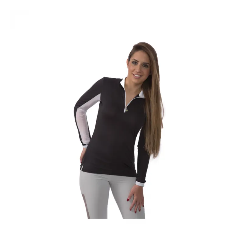 Kastel Charlotte Signature UV Long Sleeved Zip Top - Black/White