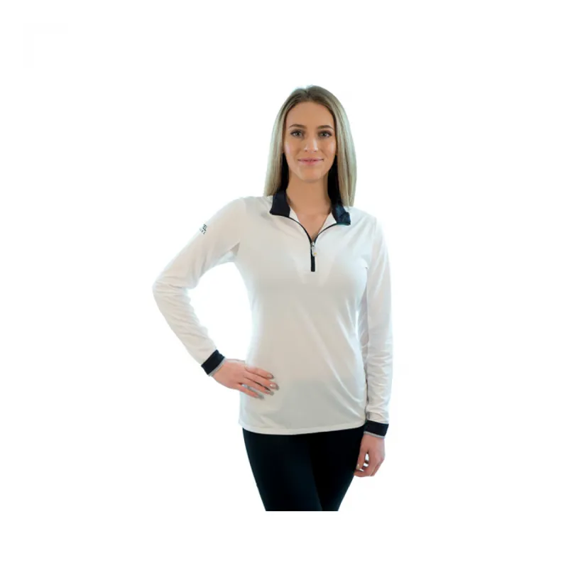 Kastel Charlotte Signature UV Long Sleeved Zip Top - White/Black